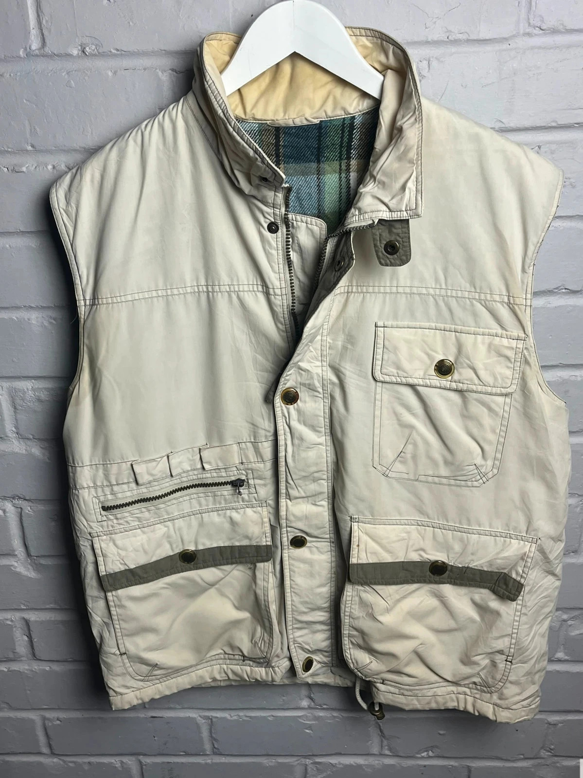 Men’s large tweed lined utility tactical vest
