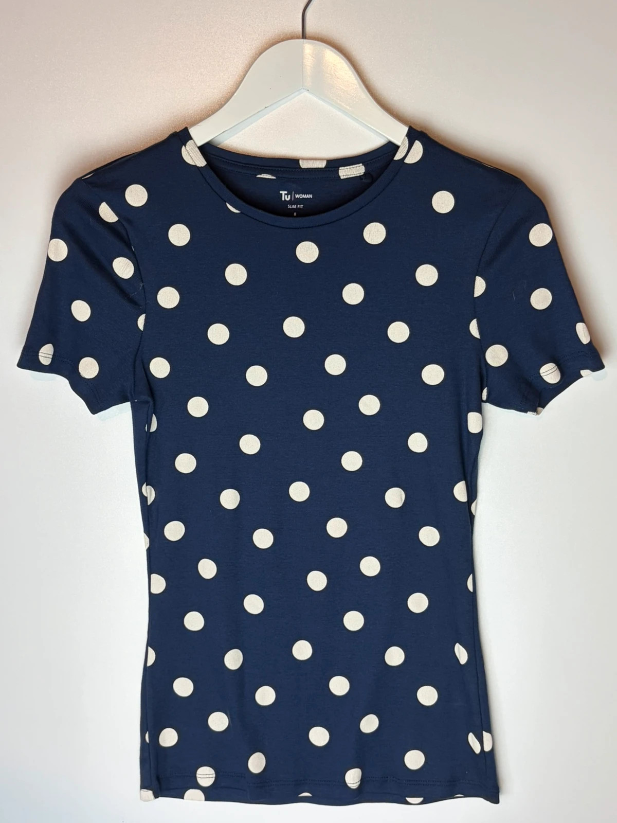 Tu slim fit blue polcadot uk 8