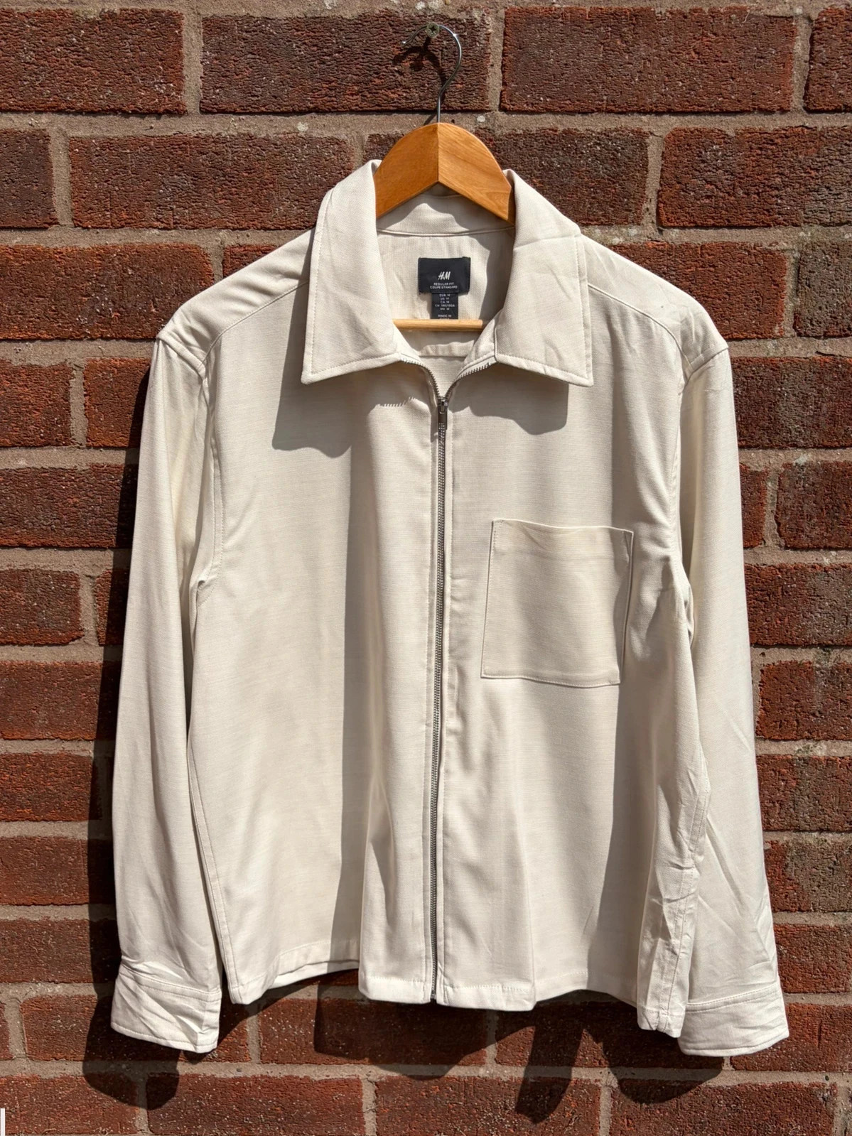 H&M cream smart casual Shacket men’s medium