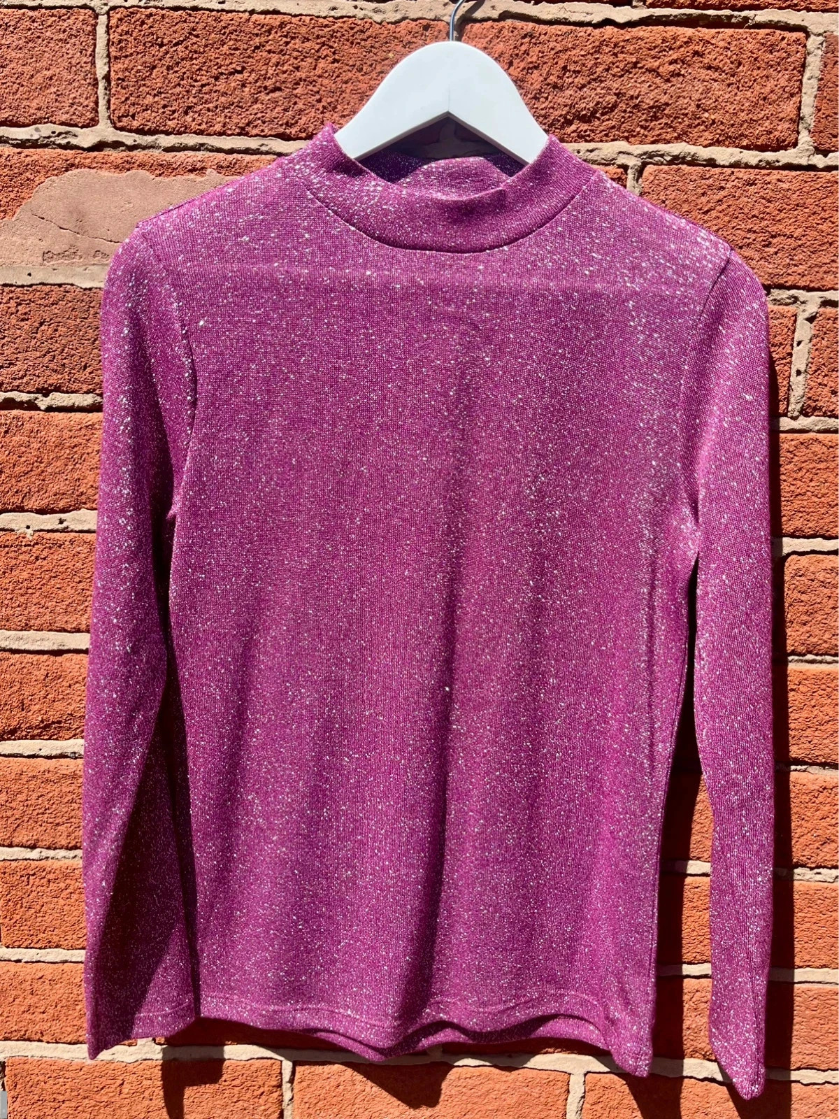Tu long sleeve sparkly long sleeve top women’s size 10 purple