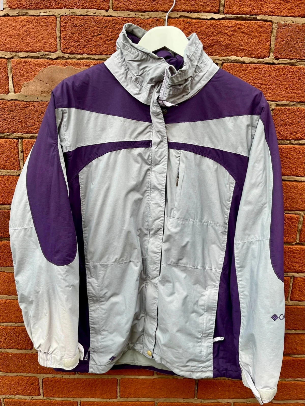 Columbia fleece lined ski jacket purple cream windbreaker women’s medium