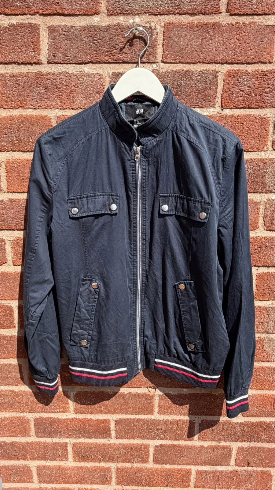 H&M men’s Harrington style small windbreaker jacket