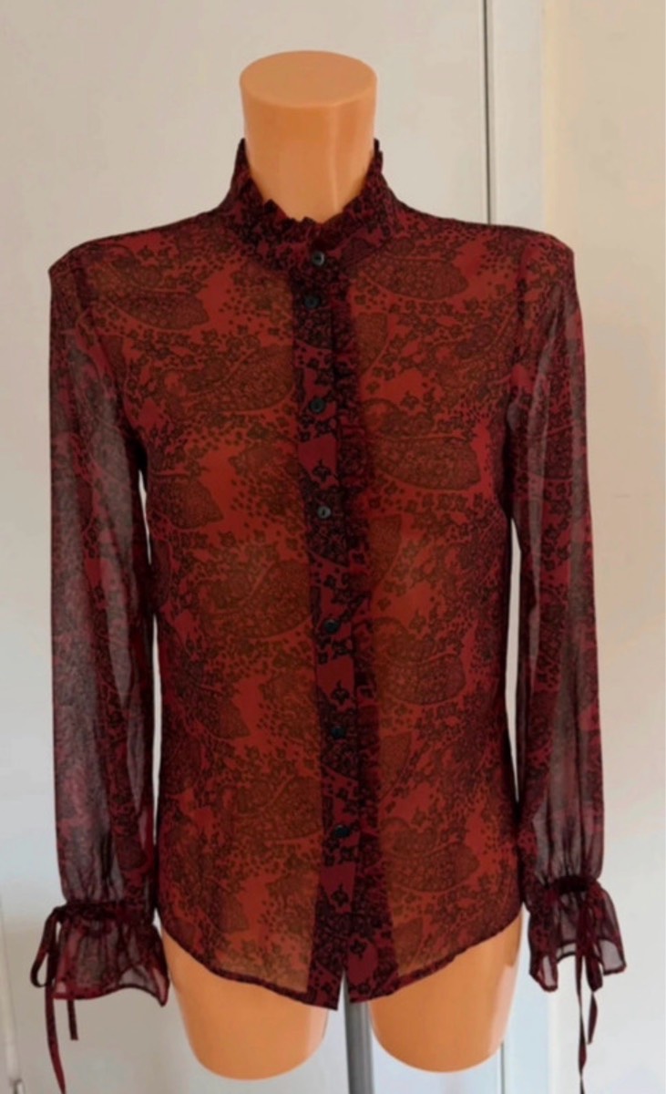 M&S limited edition sheer paisley print blouse size 6