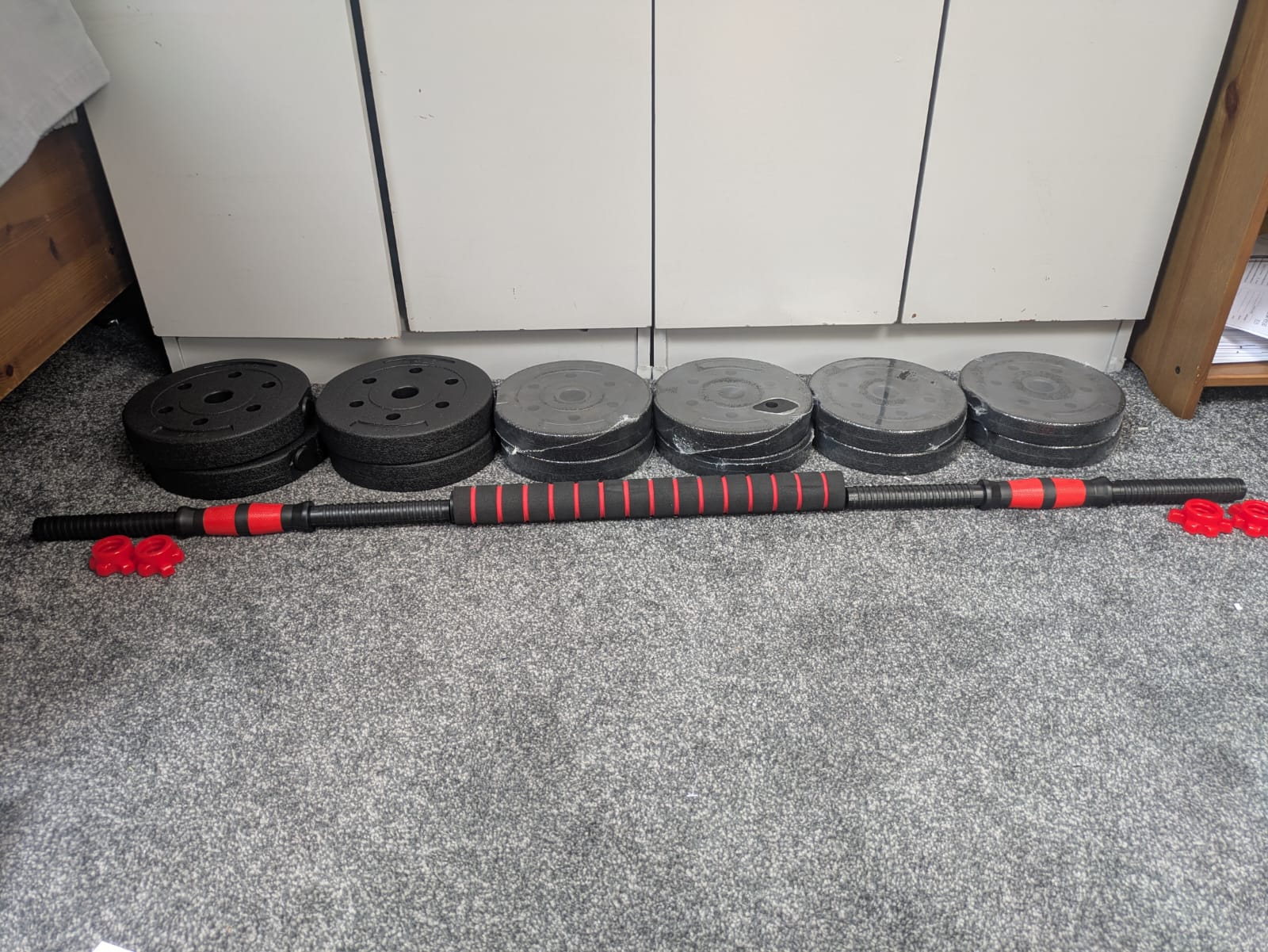 Adjustable 20kg dumbbells and Barbells Weights Home training set