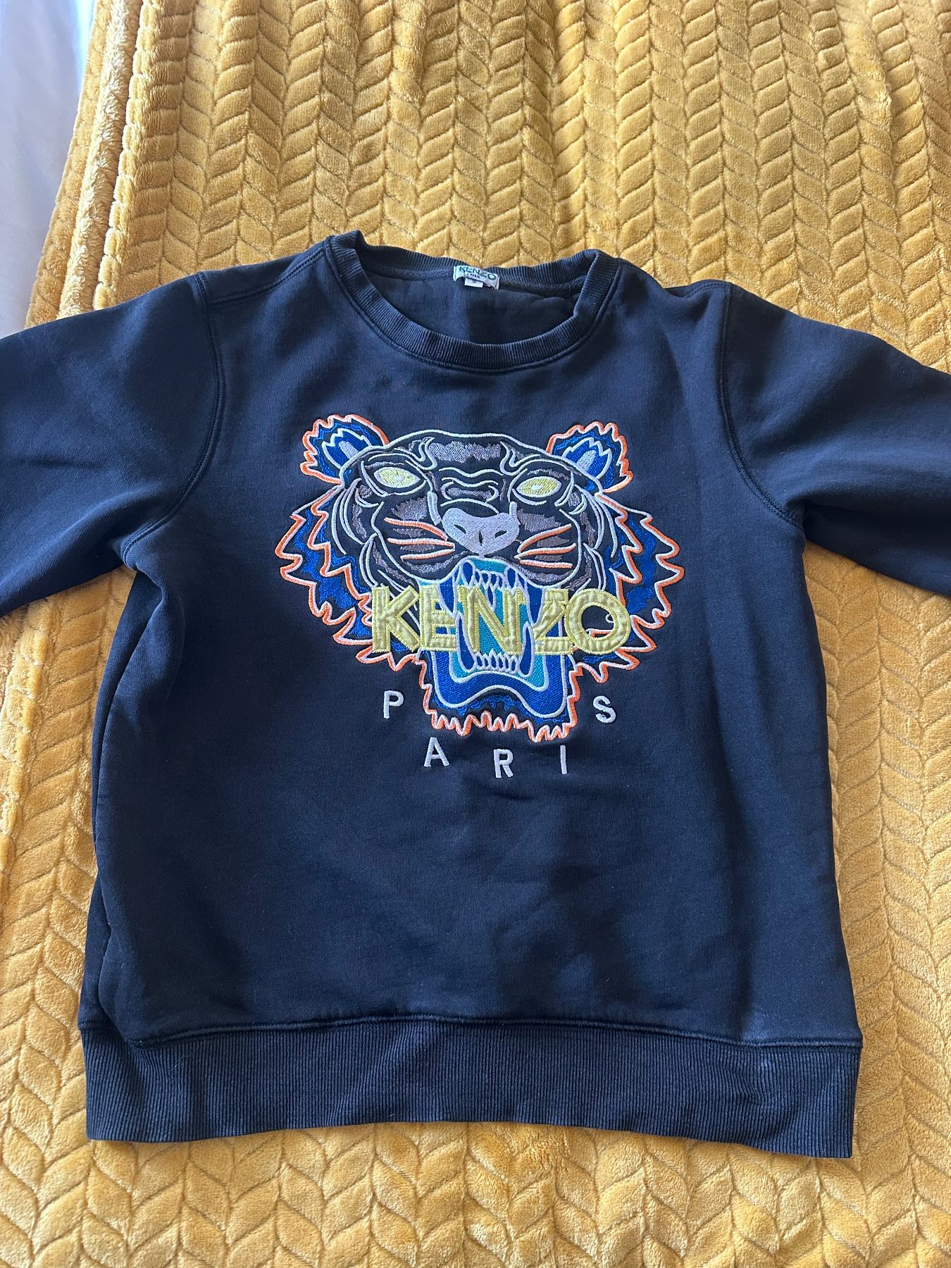 Kenzo Paris Tiger Embroidered Sweatshirt Navy Size Small