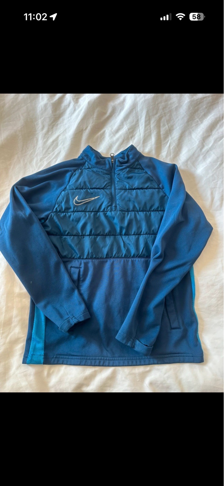 Nike Dri-FIT Kids Padded 1/4 Zip Football Training Top 7–8 Years