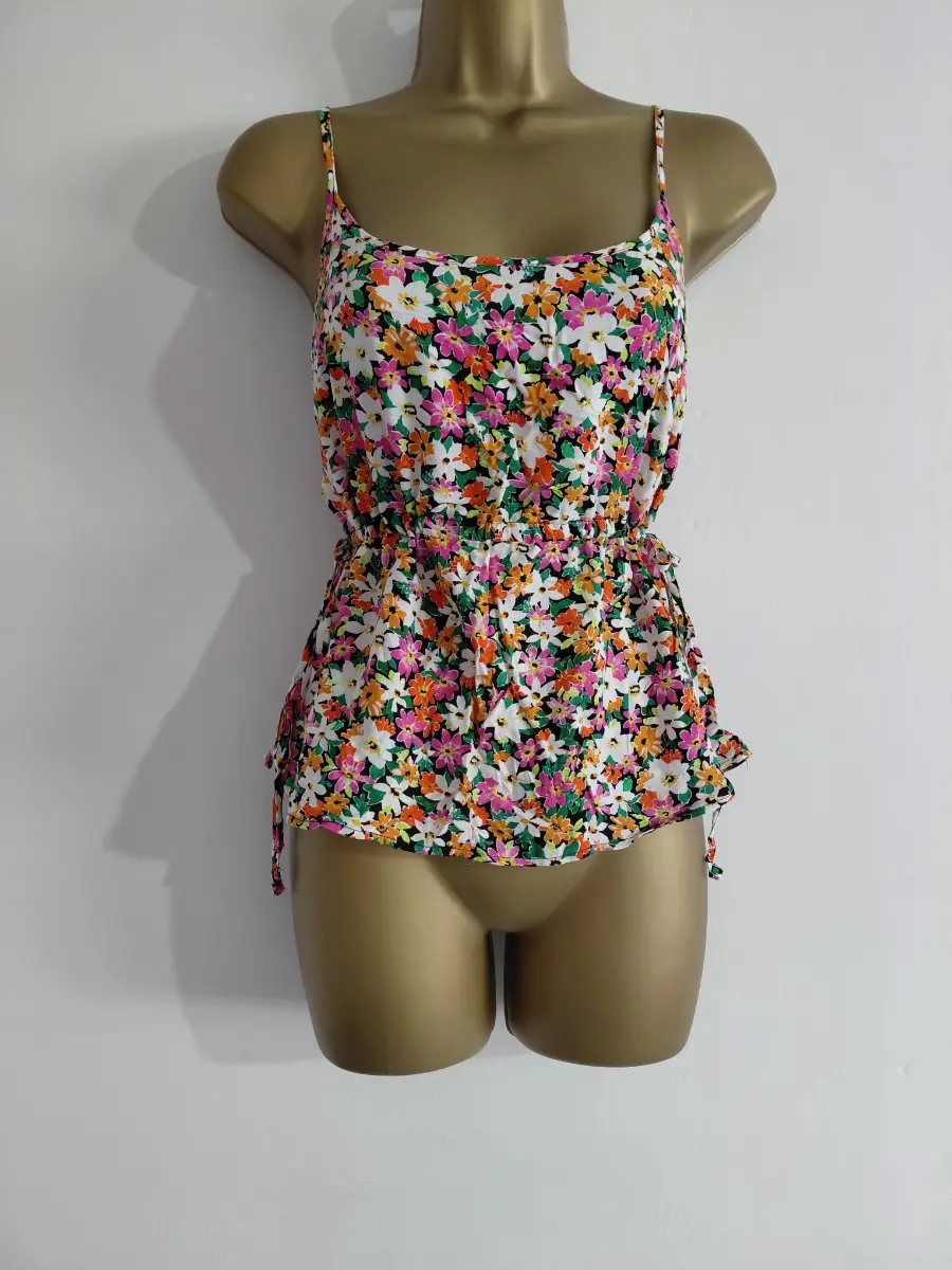 Multicoloured floral print cami top, George, 8