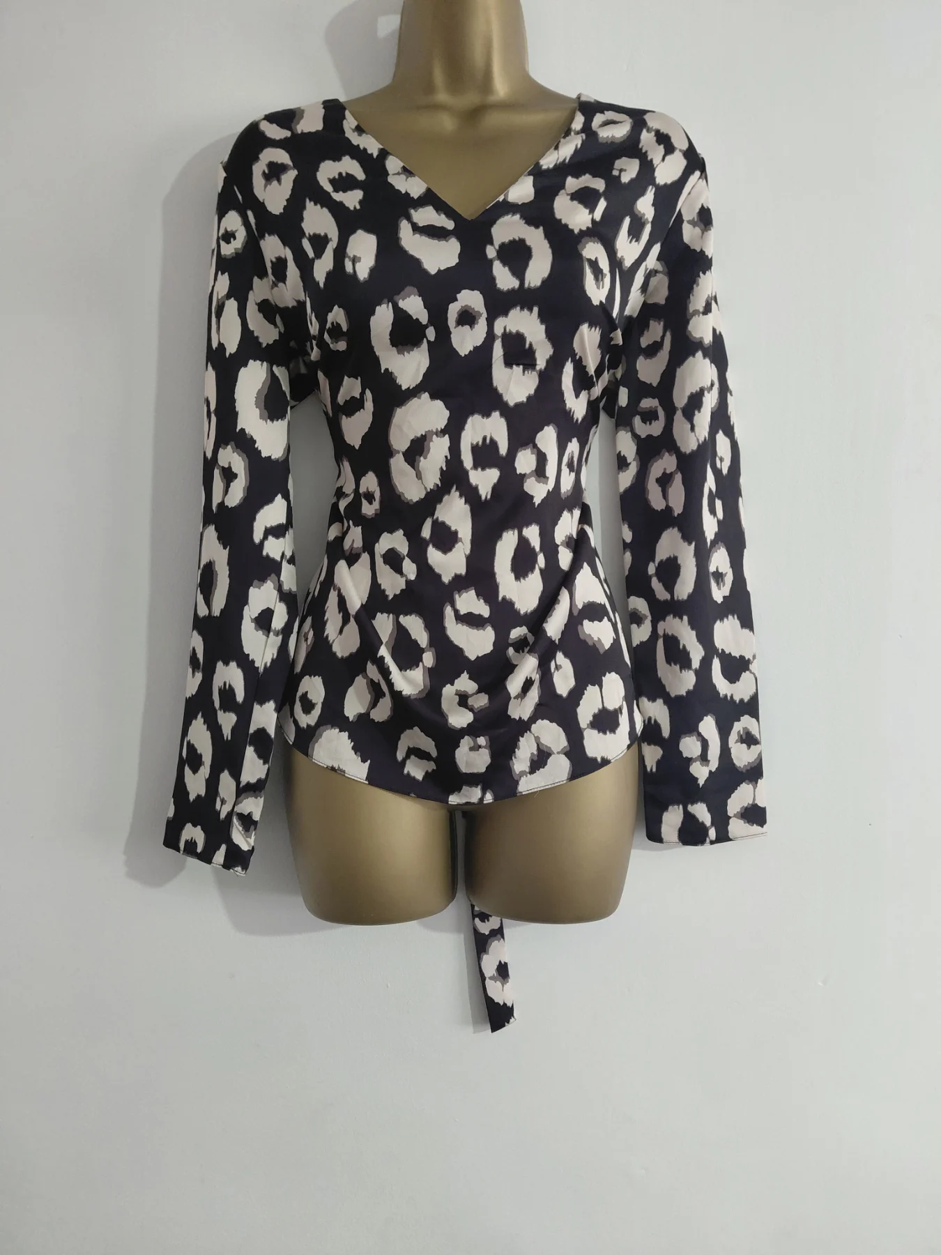 cream large print cheetah print top, New look, 12