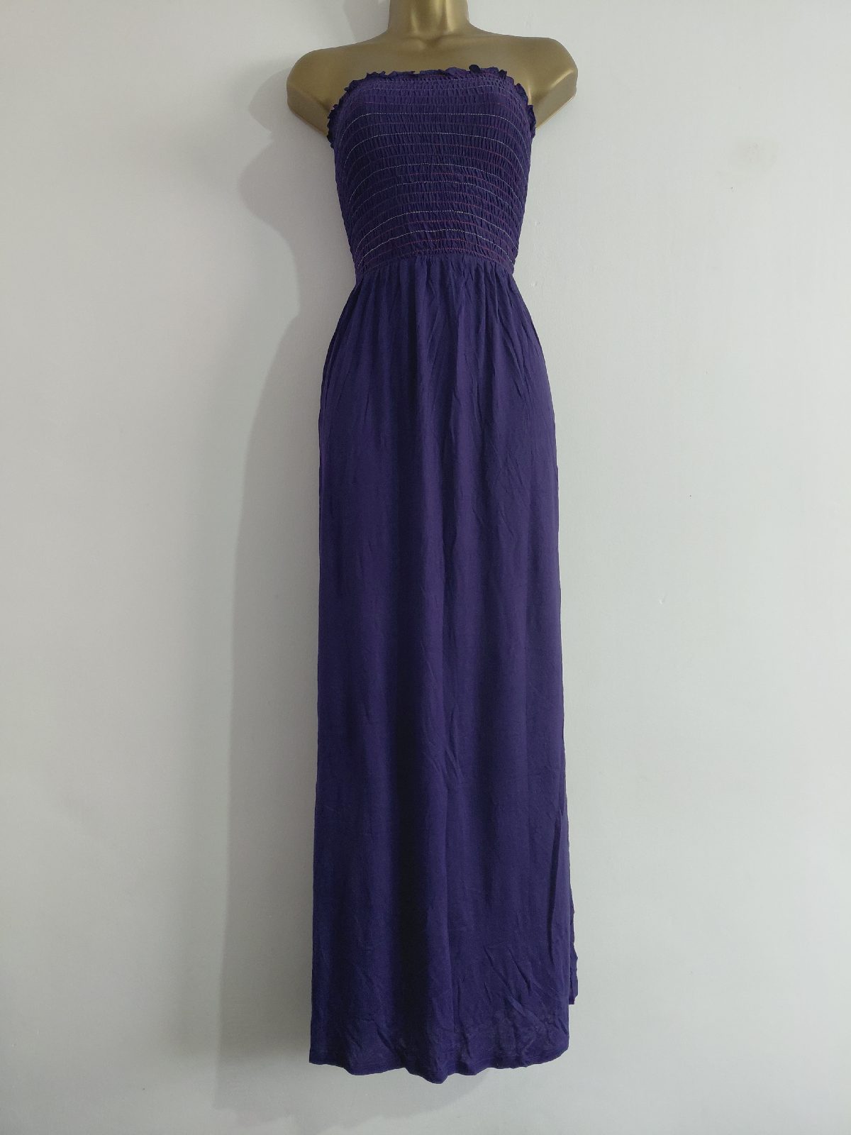 Navy blue bandeau maxi dress, George, 8