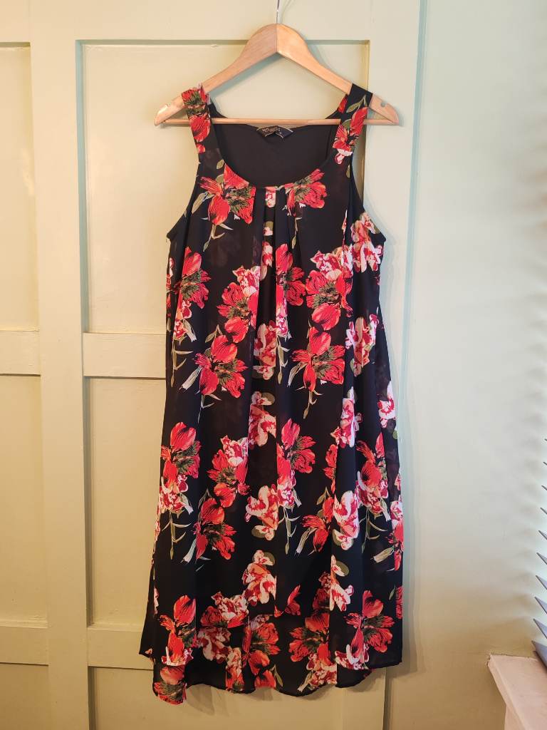 Originals Womens Floral Sleeveless Summer Dress Size UK14 Chiffon Wrap Going Out Holiday