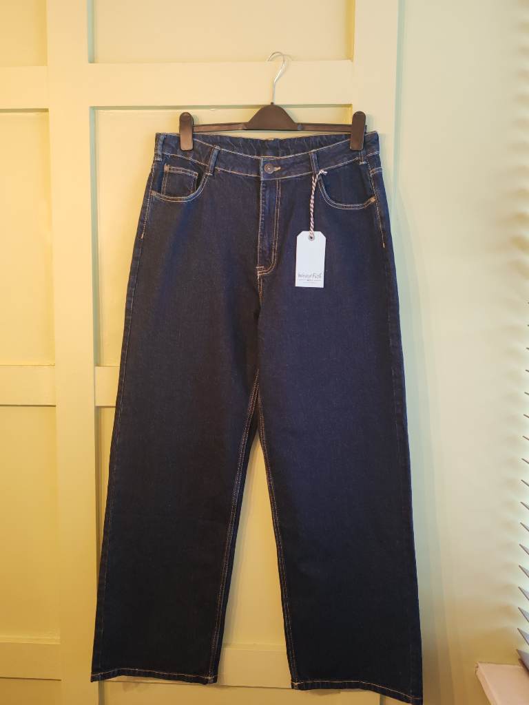 Weird Fish Womens Corine Wide Leg Denim Jeans Size UK16 Autumn Winter Going Out Smart Holiday Summer