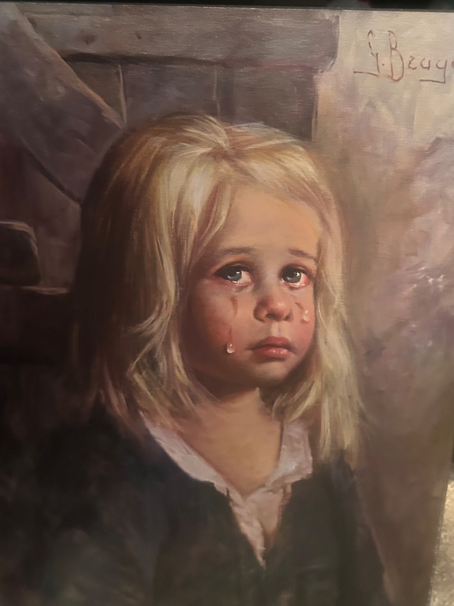Crying girl picture from 1970s
