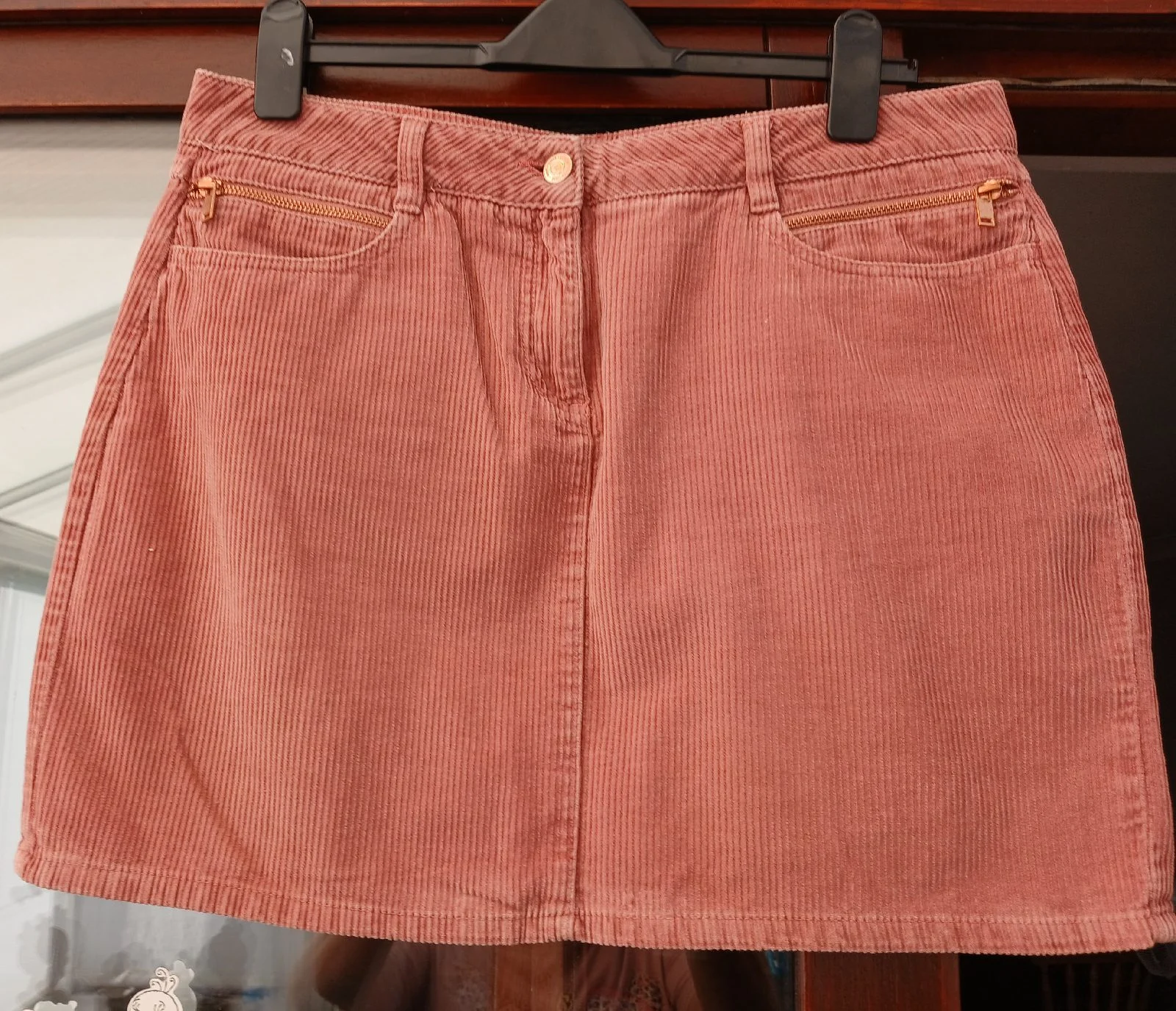 Ladies Next Autumn Short Corduroy Skirt Salmon Pink Size 14