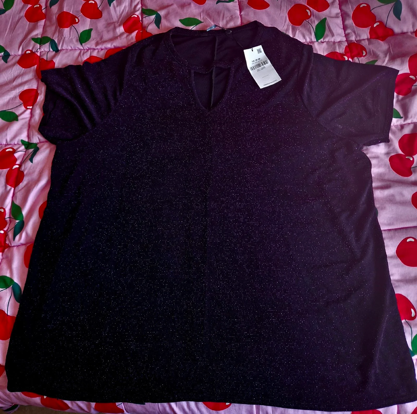 Black/Purple Sparkle Top (UK 26-28)