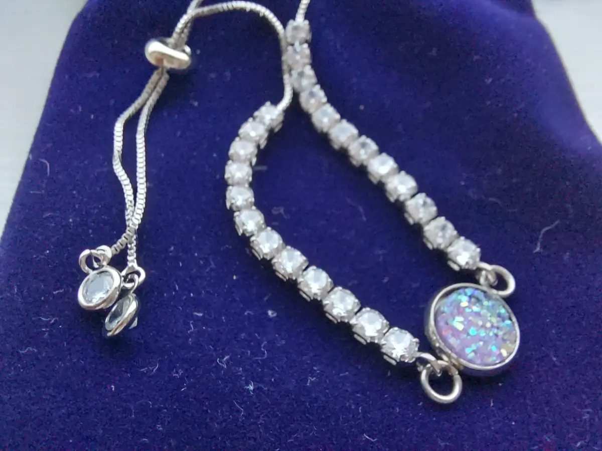 Diamanté bracelet with central cabuchon