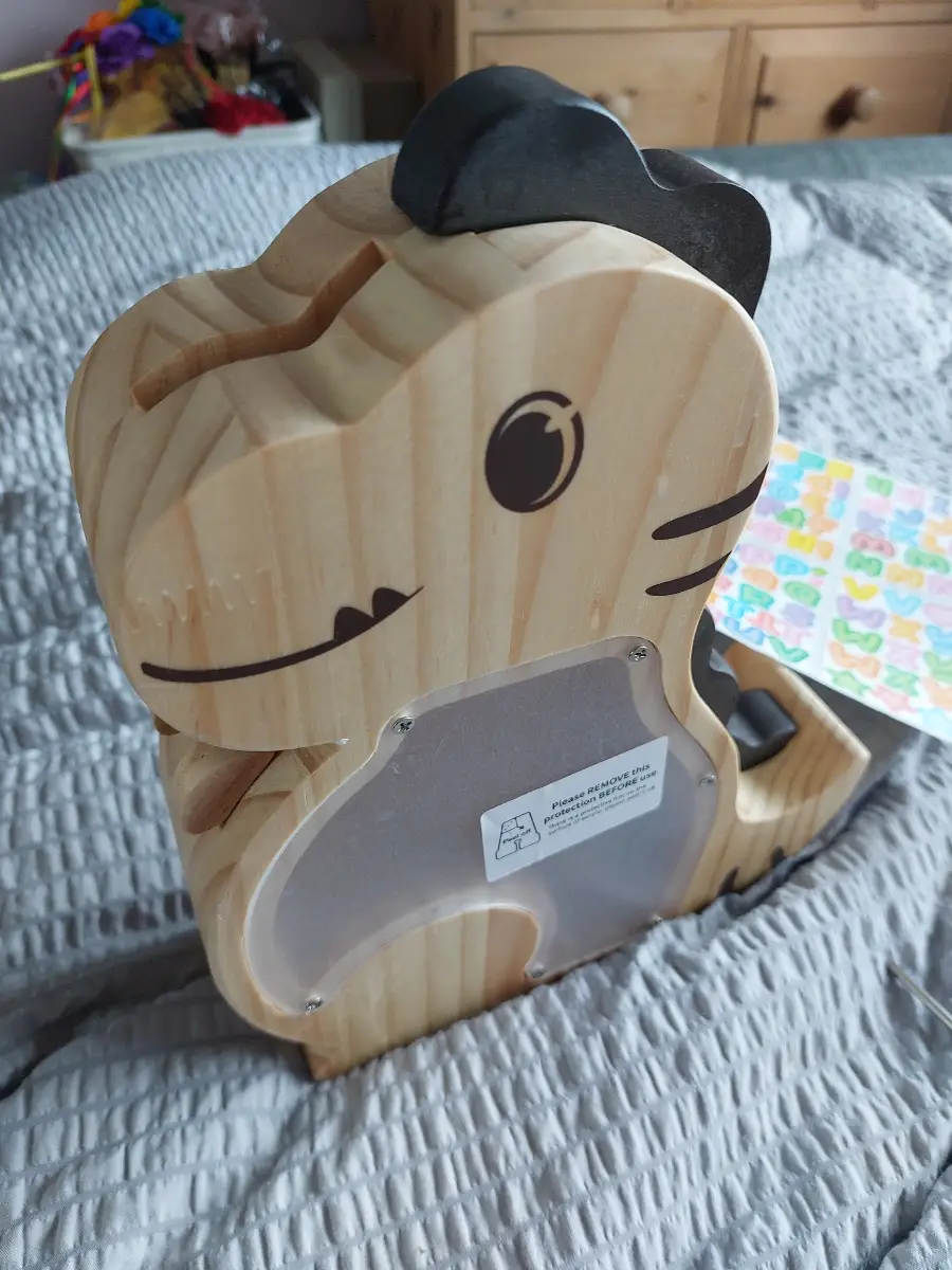 Wooden Dinosaur Piggy Bank. BNIB