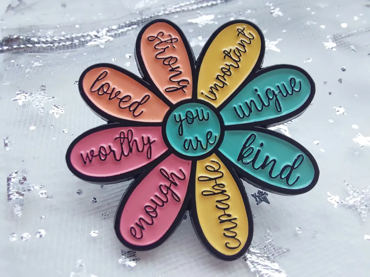 Positive flower pin