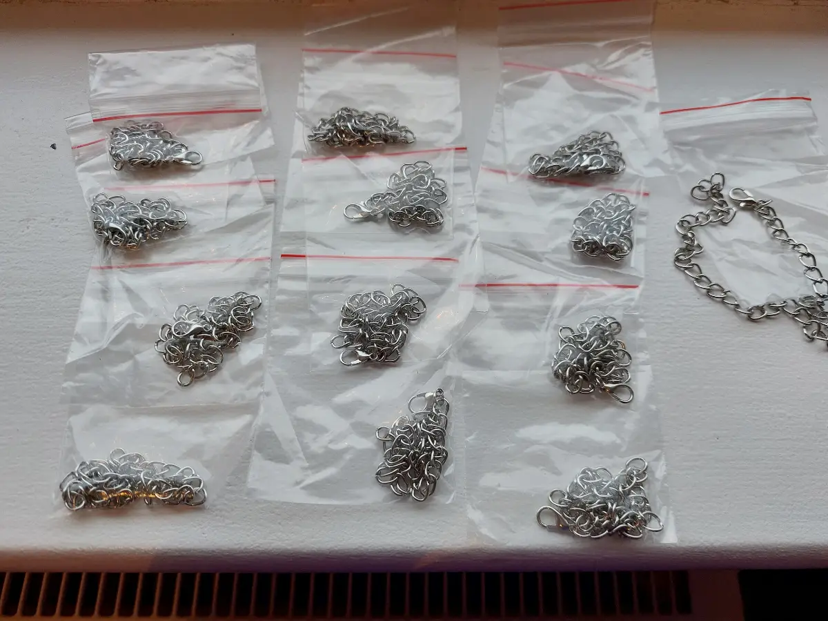 12 silver colour chain bracelets