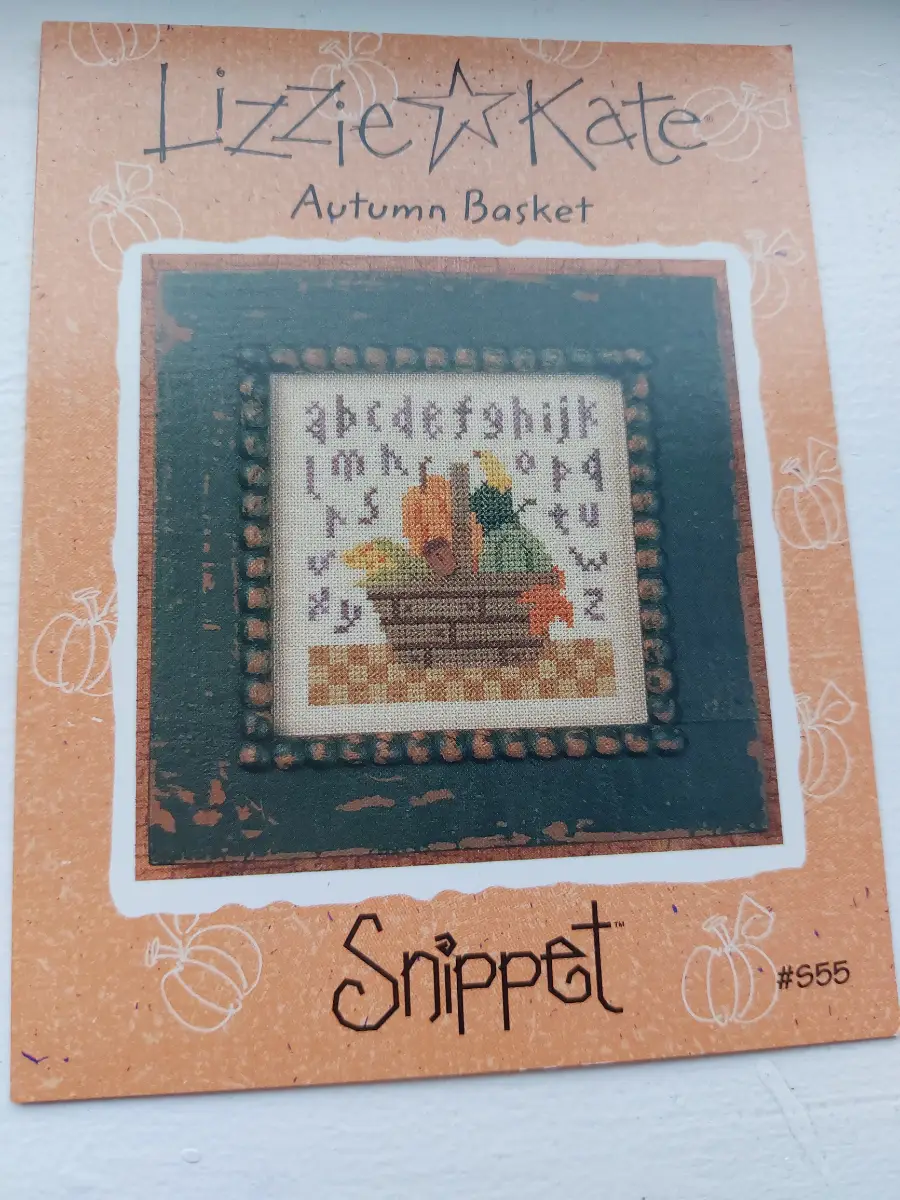 Lizzie*Kate Autumn Basket Snippet cross stitch chart Lizzie Kate