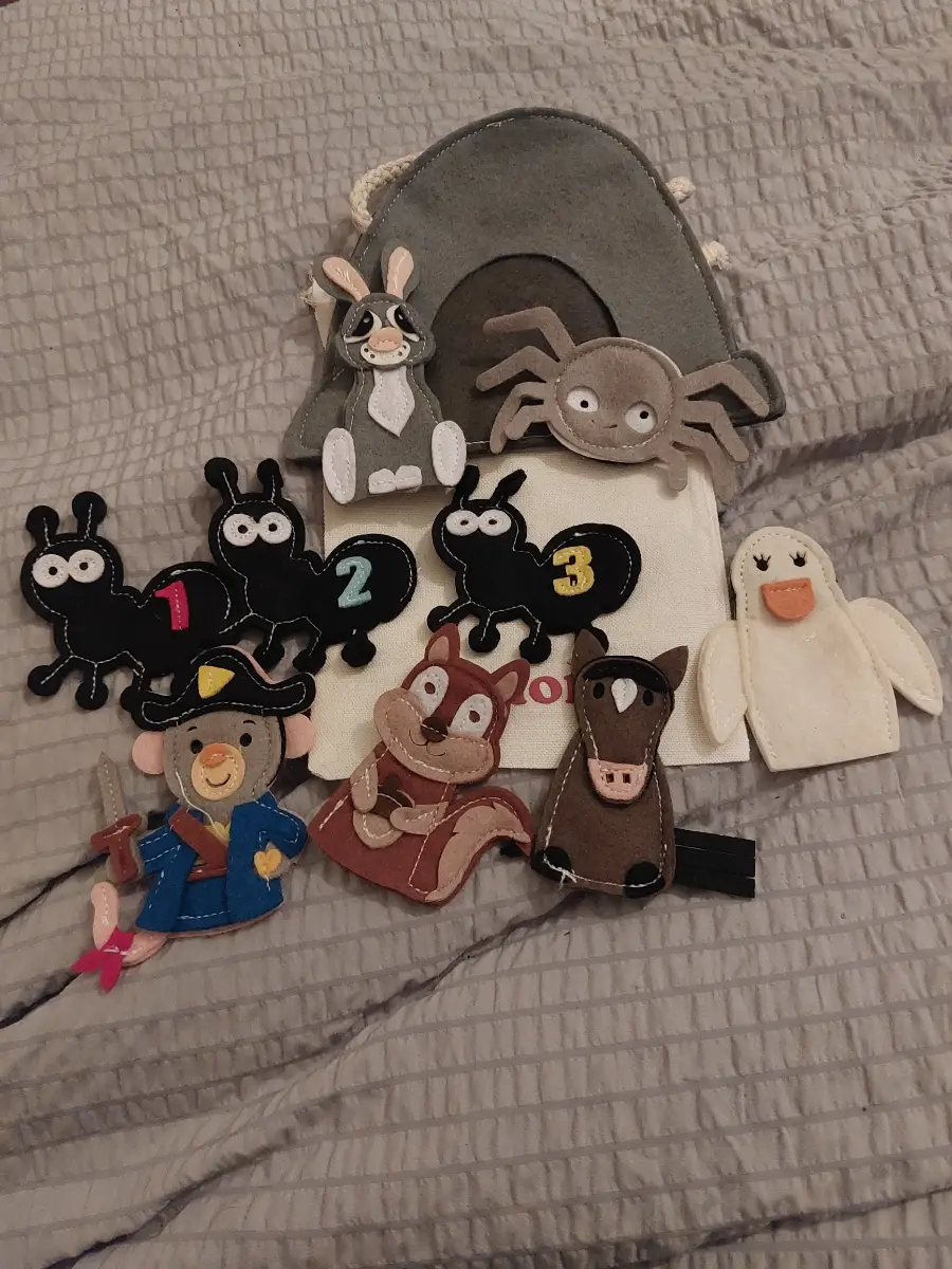 Pirate Mouse Rat Finger Puppet Set – 10 Felt Puppets with Storage Bag