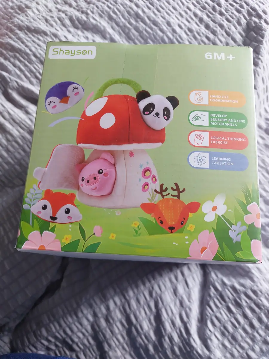Soft Mushroom House with 6 Sensory Animals Baby Toddler Toy BNIB