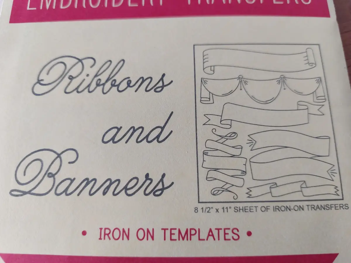 Ribbons and Banners iron-on embroidery transfers