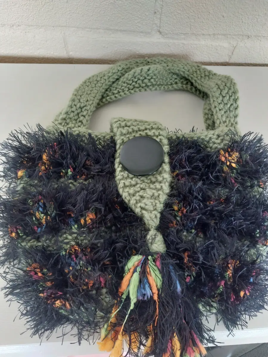 Unique handmade textured handbag