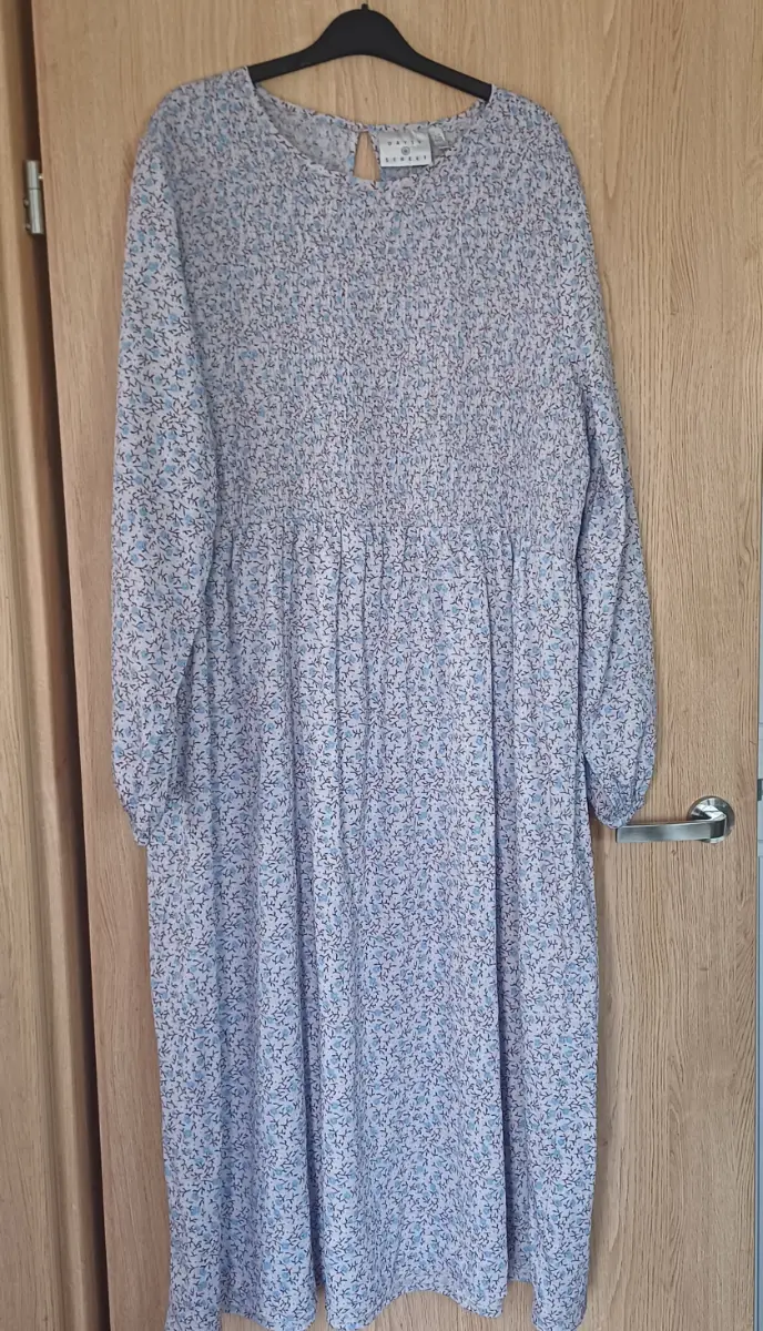 Daisy Street cottagecore grey and blue long dress size 24