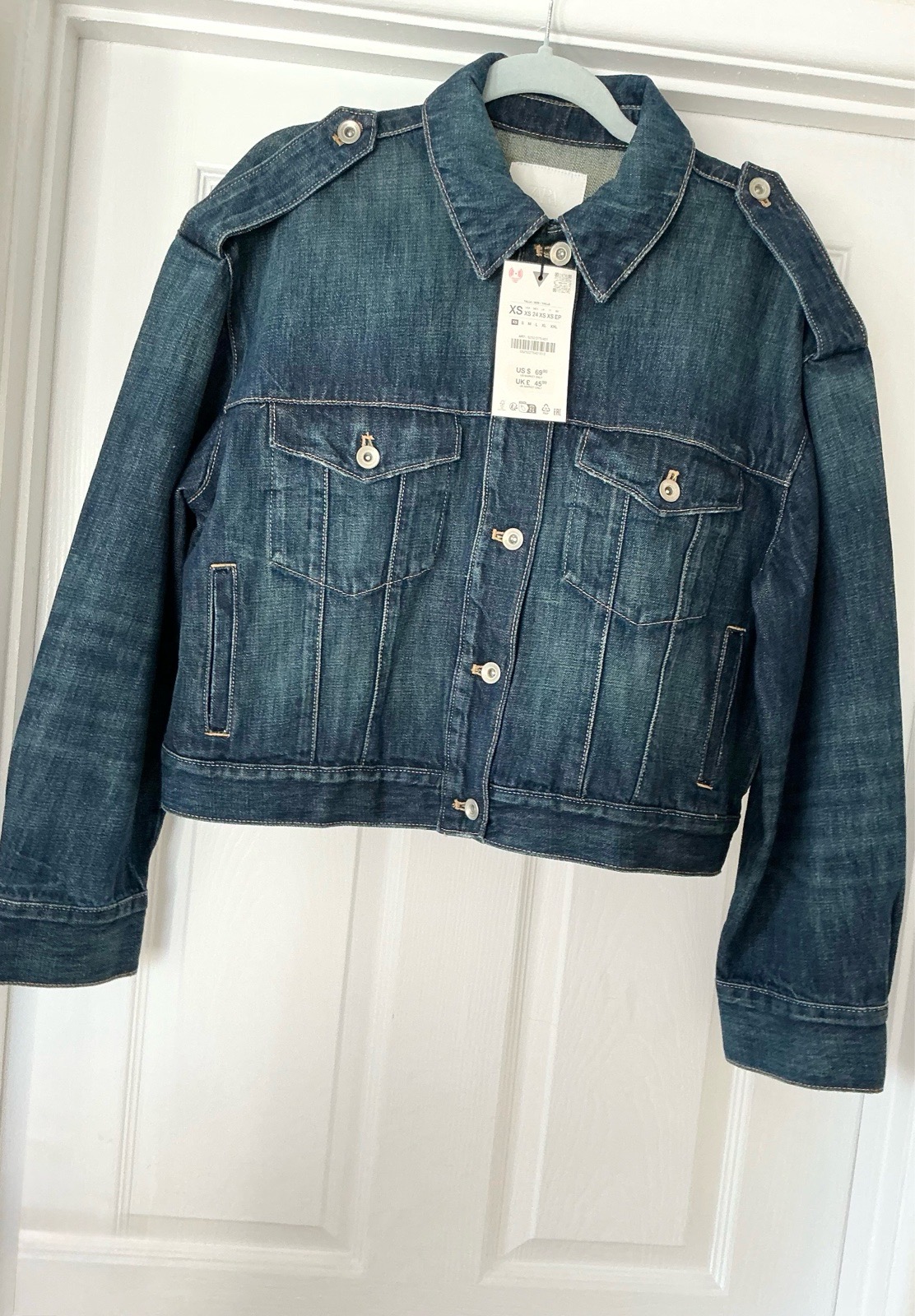 Zara Oversized Denim Jacket new with tags rrp £49 Size XS fits uk 10-14