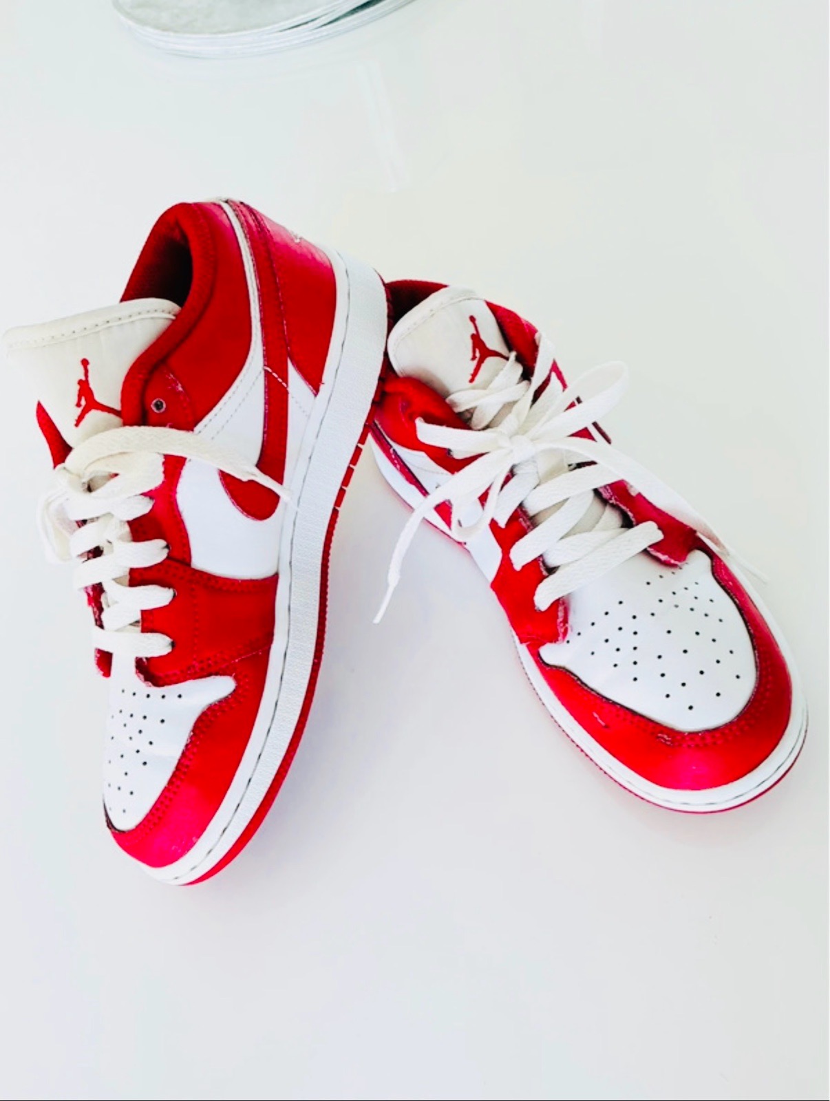 Air Jordan 1 Low GS Red White Trainers  Size UK 3.5