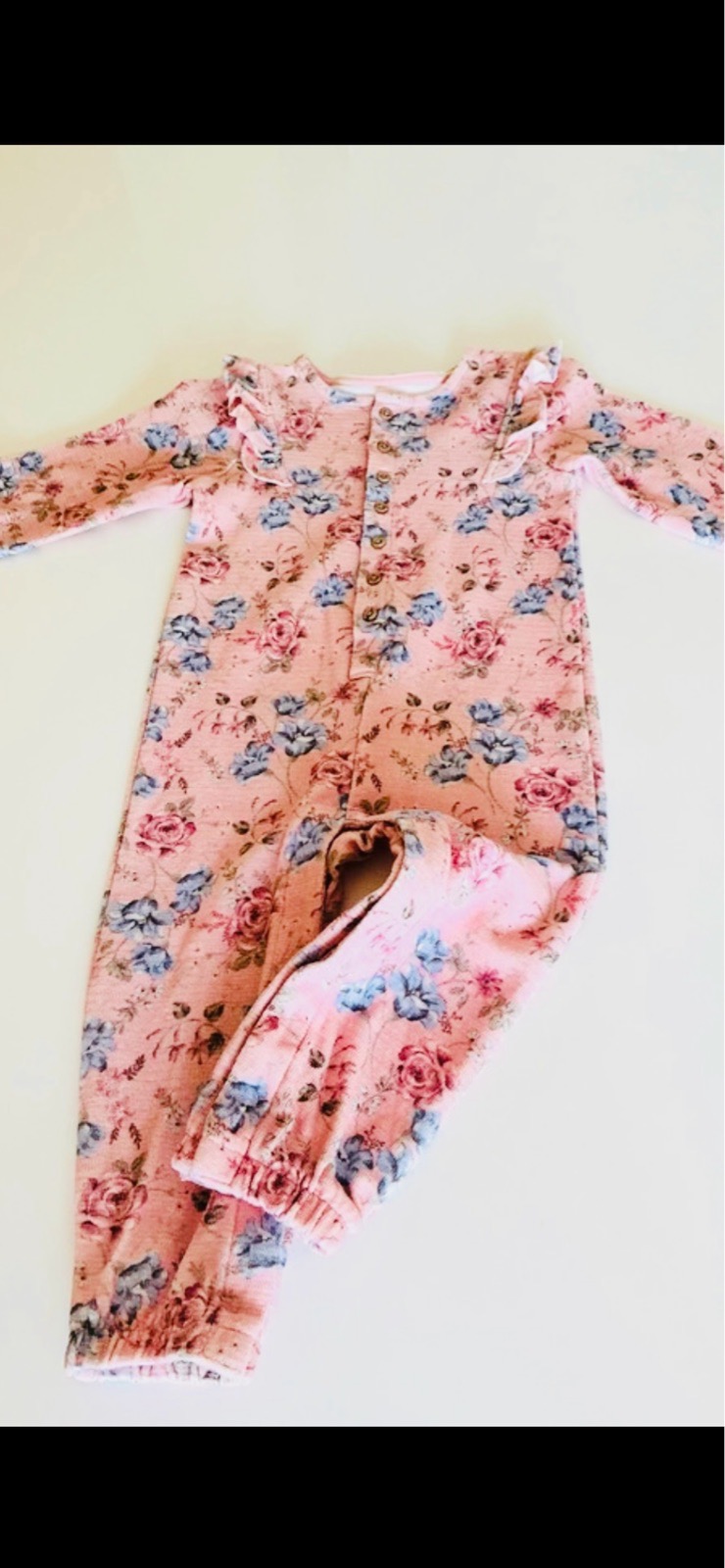 Baby Girl Floral Ribbed All-in-One / Romper age 12-18 Months
