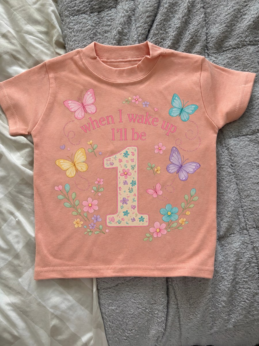 Baby Girls’ Age 1 When I Wake Up I’ll Be.. Dusty Pink T-shirt 1-2 Years