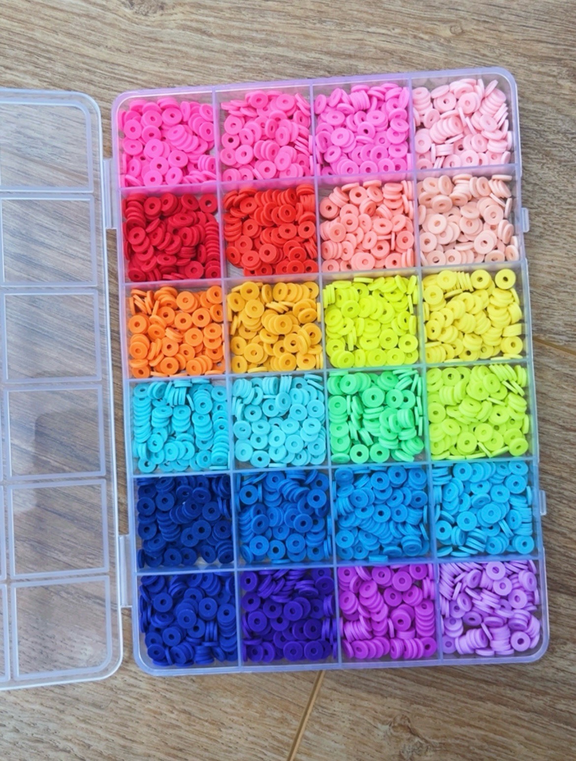 Rainbow colour clay beads