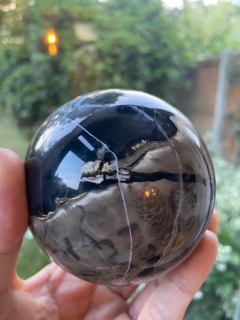 Volcano agate large Crystals sphere