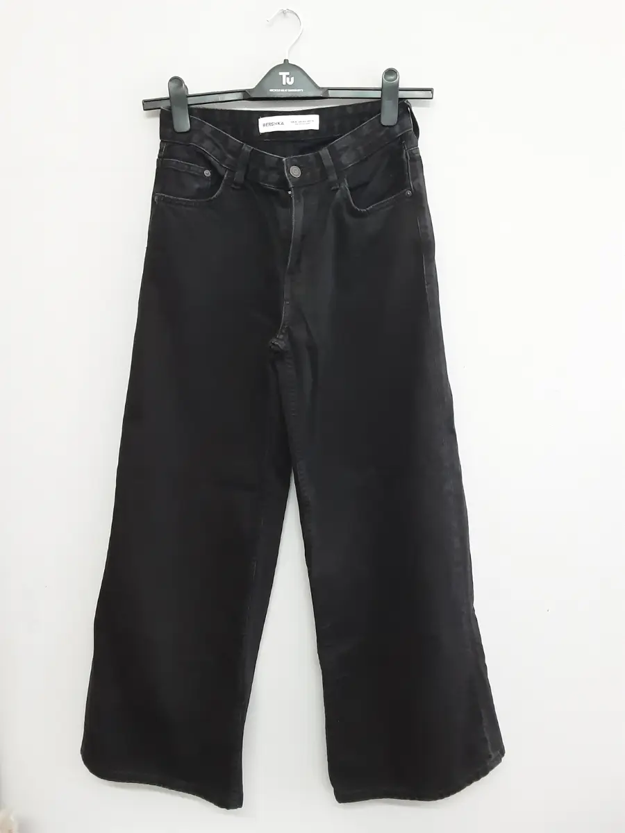 Bershka black wide leg jeans