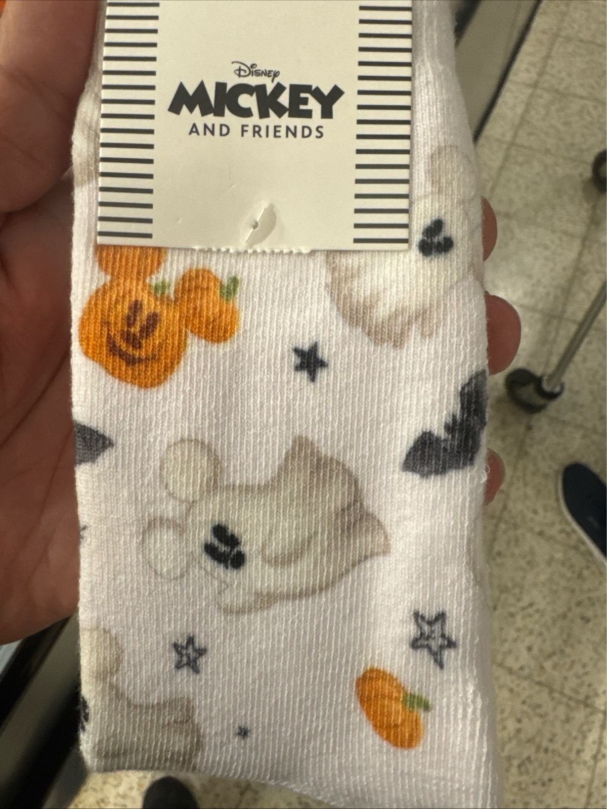 Disney Mickey ghost cosy socks 3-7
