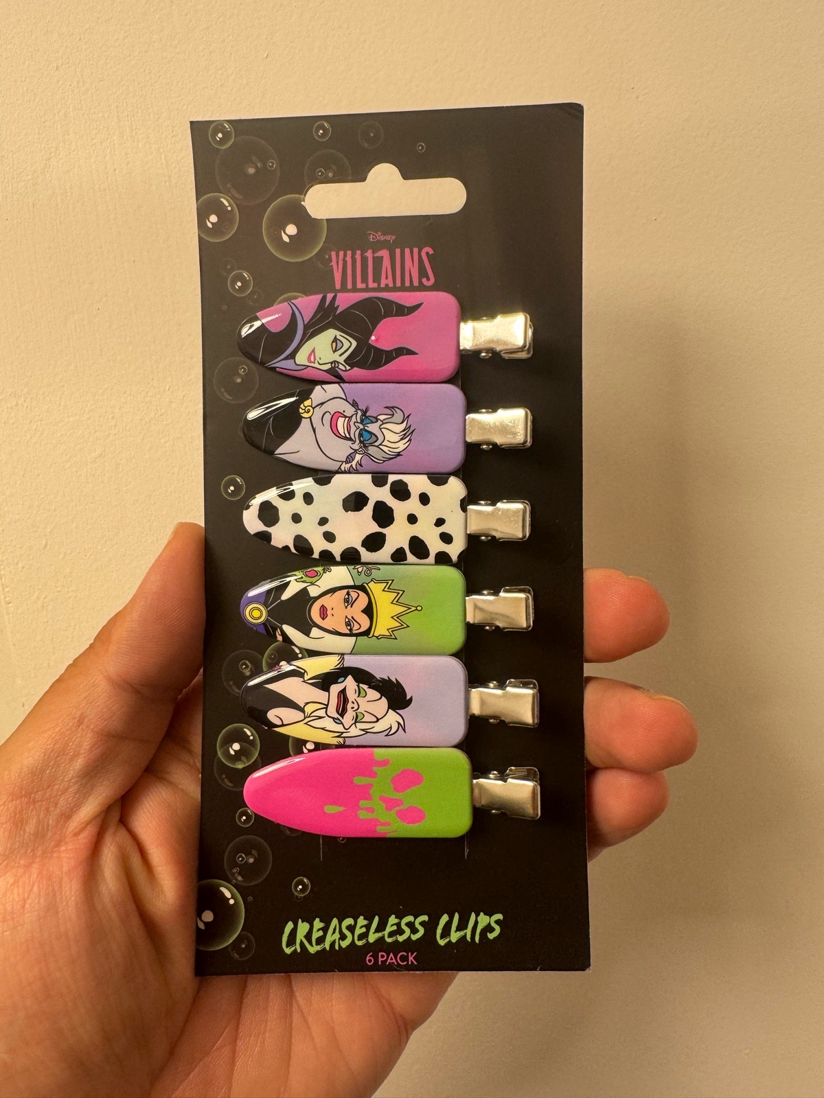 Disney Villains Kids Hair Clips Pack of 6 Hair Accessories