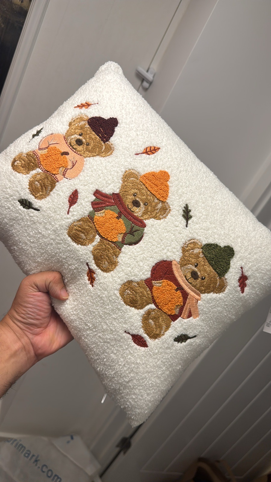 Pumpkin Teddy Bear Halloween Autumnal Cushion