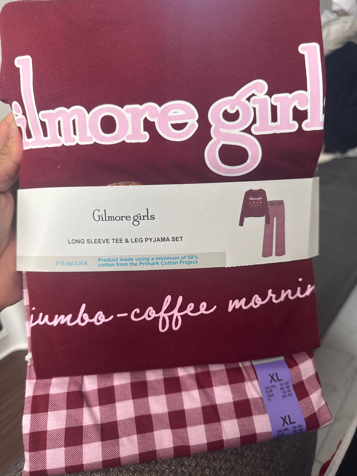 Primark Gilmore Girl Checked Pyjama Set Size Xl