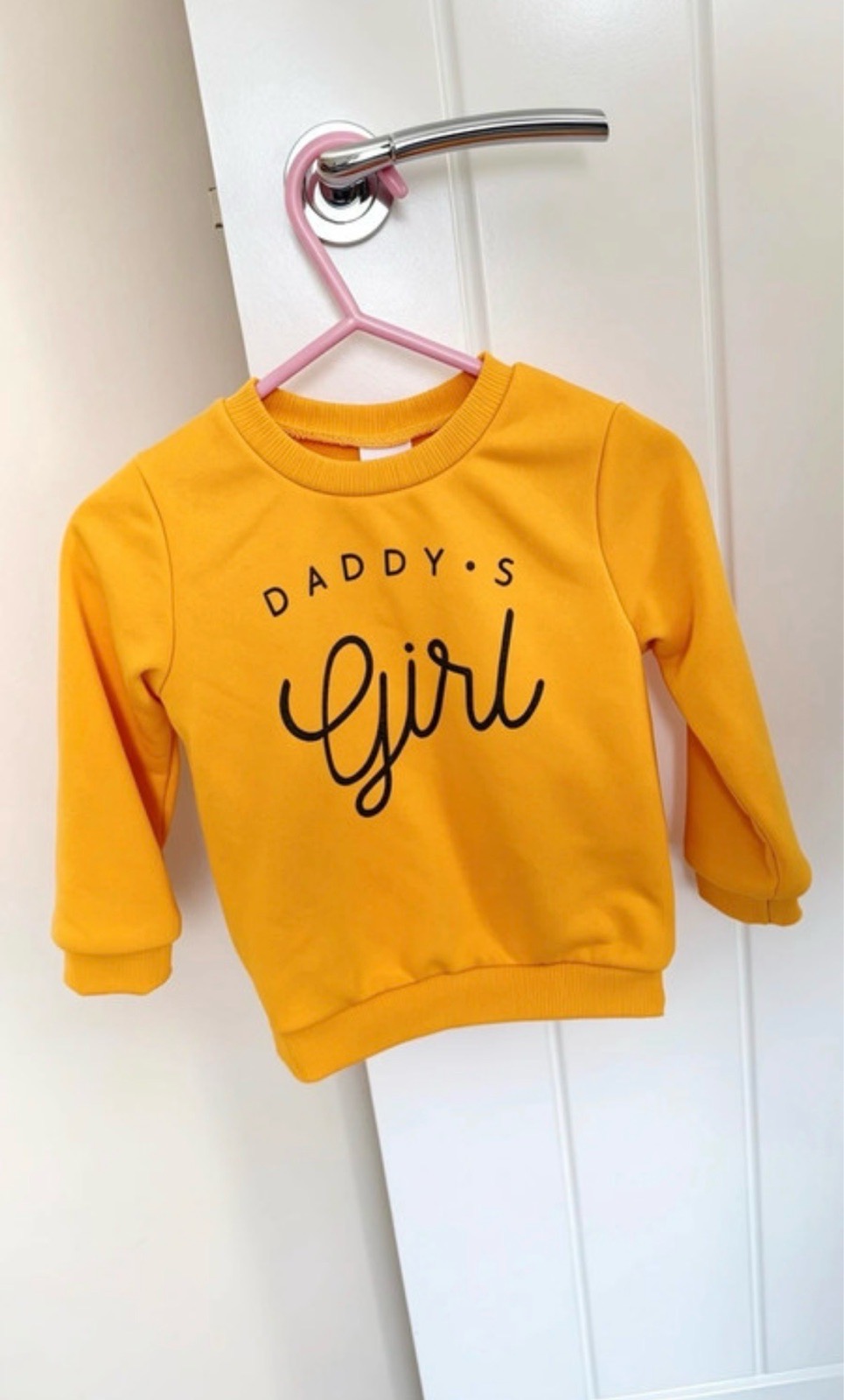 Shein Yellow Daddy's Girl Slogan Crew Neck Sweatshirt Jumper 12-18M