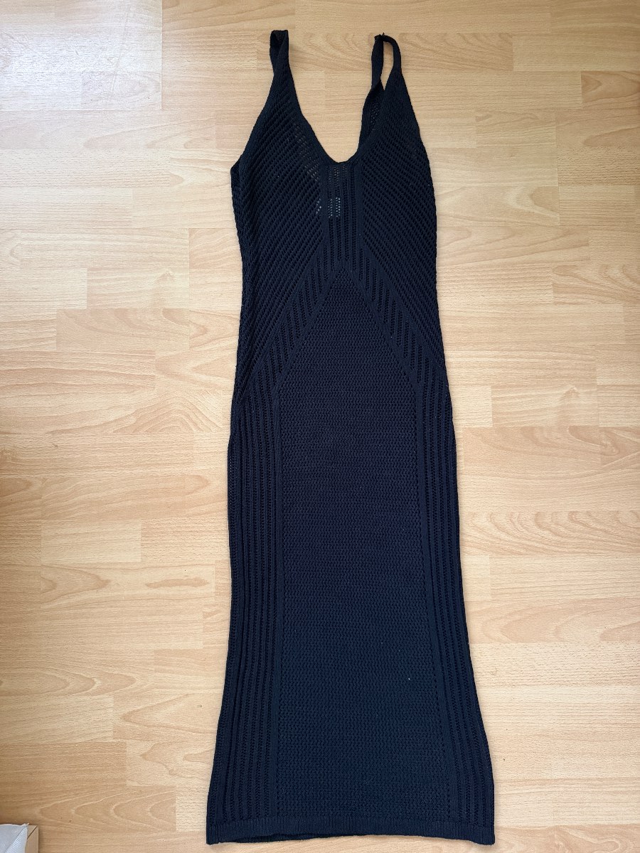 H&M Black Crotchet Cut Out Long Dress