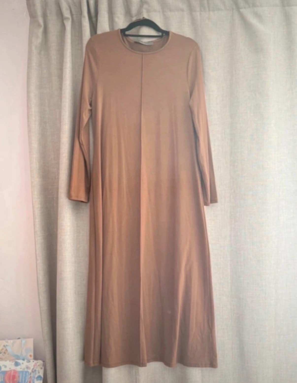 Primark Long Sleeve Camel / Brown Maxi Dress