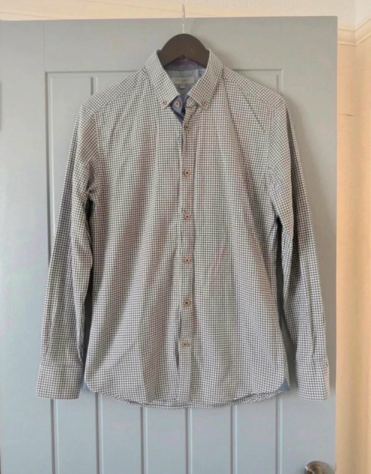 Ted Baker Men's Micro Check Long Sleeve Shirt - Size 3 (M)