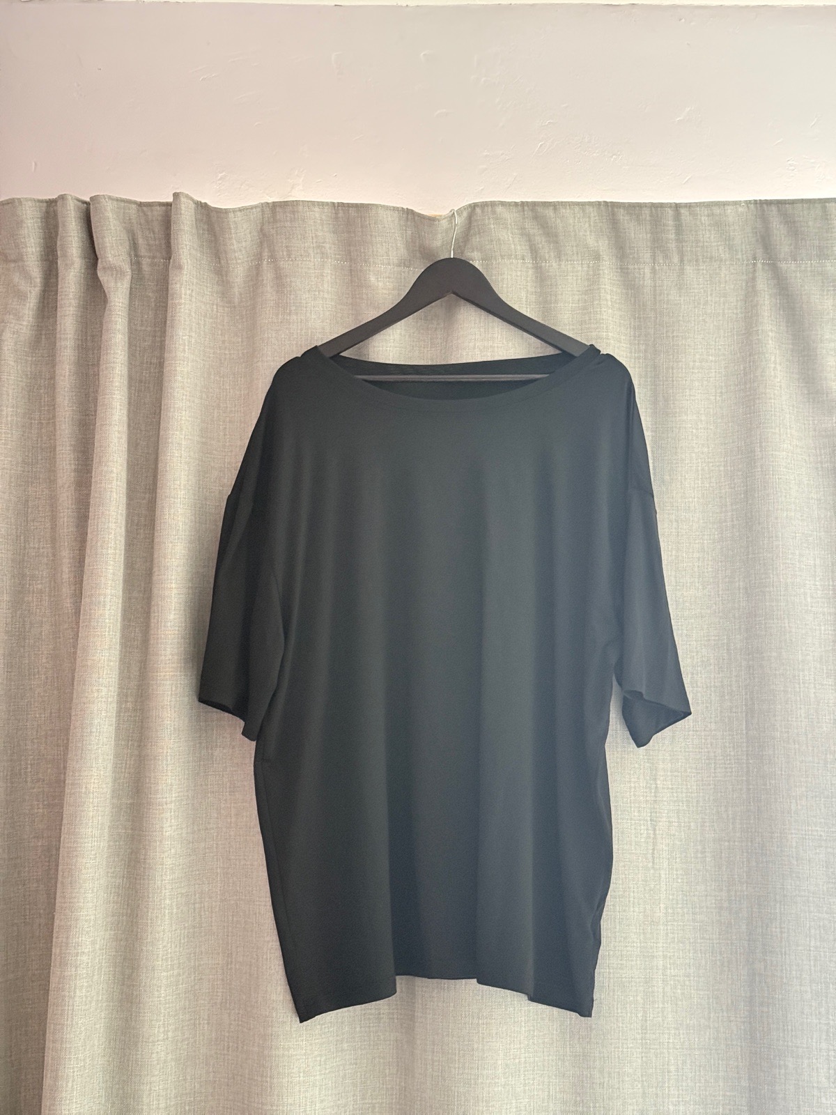 Shein Curve Black Oversized Boxy Tee Basic T-Shirt Size 1XL