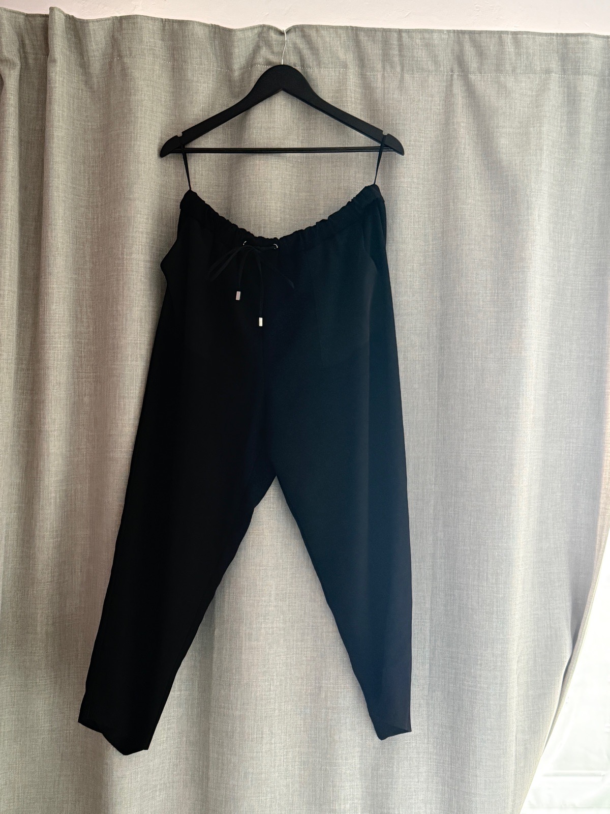 By Very Black Trousers Drawstring Joggers UK 16 Smart Casual Comfy