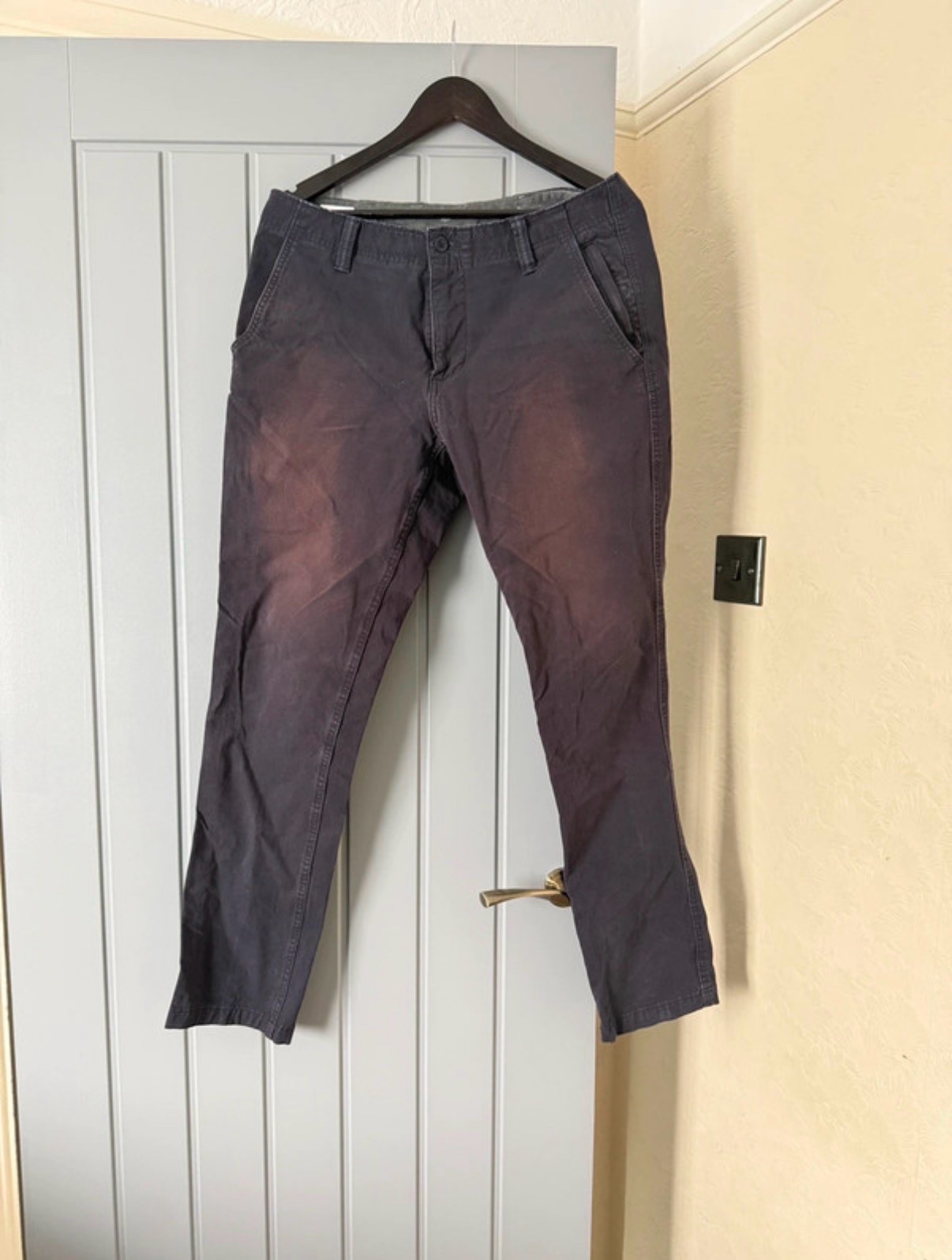 Levi Dockers Men's Grey/Black Skinny Fit Chinos - W32 (Noticeable Fading)