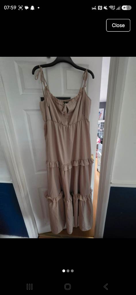 Boohoo Beige Long Dress Size 18