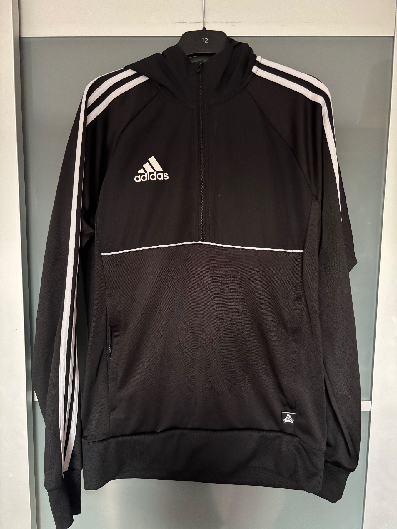 adidas Training 1/4 Zip Hoodie Black  & White ~ Size XS (men) XL Youth