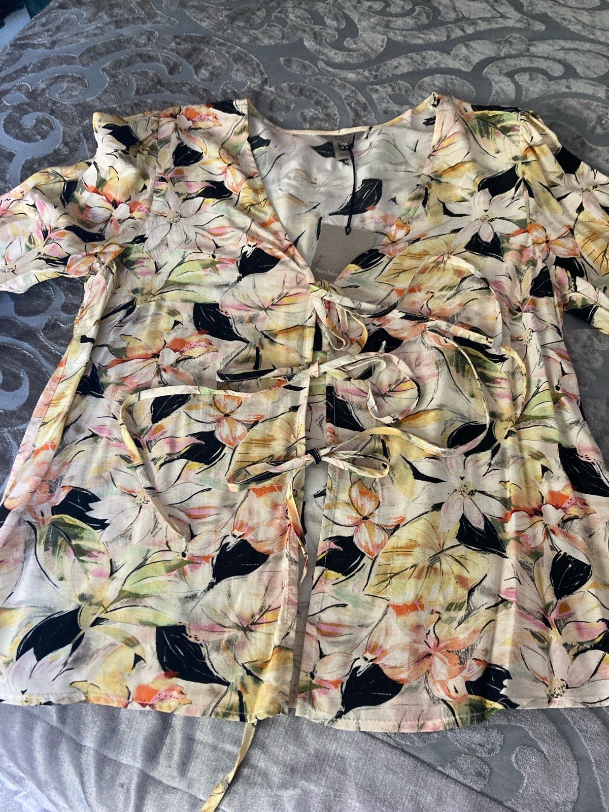 River island tie front blouse size 8