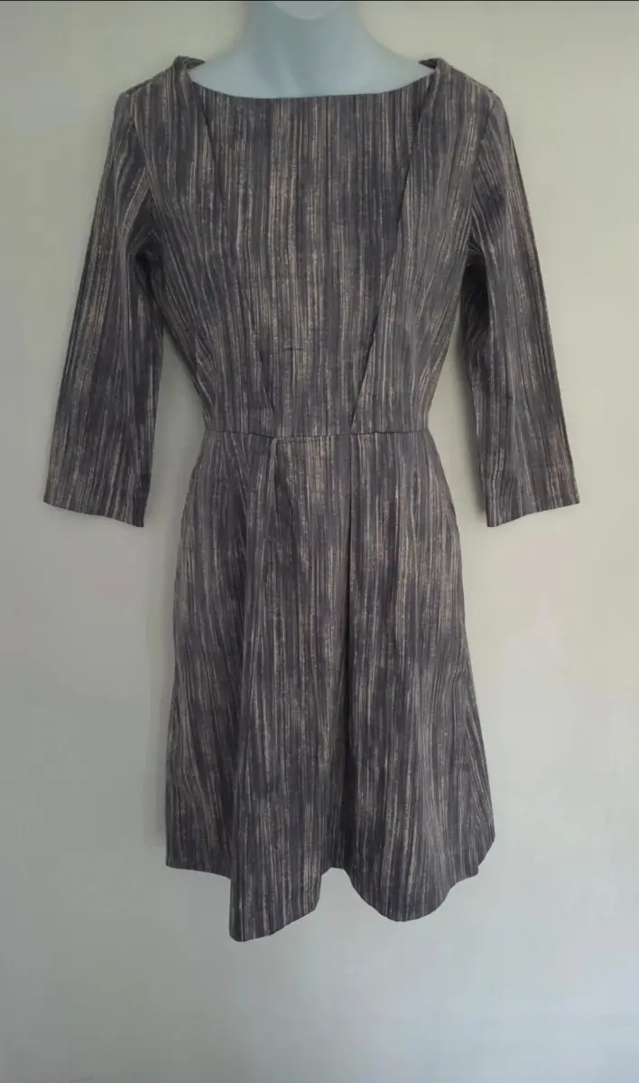 Toast 3/4 sleeve fit and flare brushtroke aline midi dress UK size 8